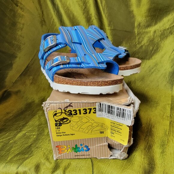 Birki's Blue Striped Sandals for Boys size 10 - Picture 6 of 6